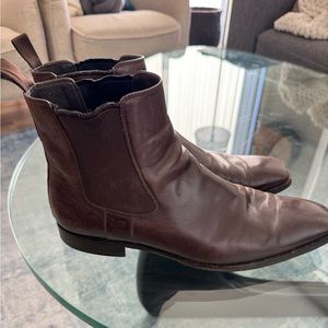 Dark Brown Hugo Boss Dress Chelsea Boots 10.5